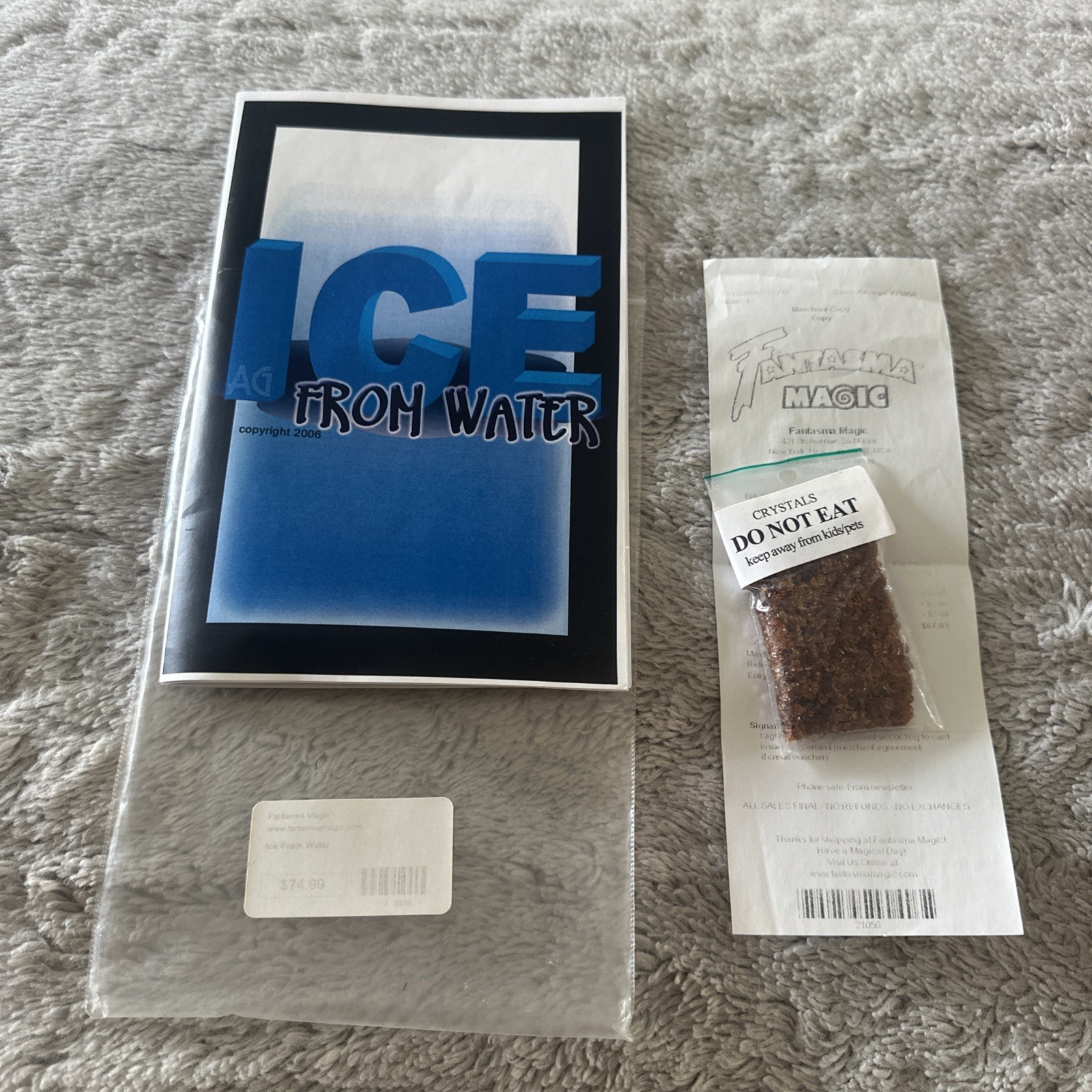 Ice From Water by Andrew Gerard - Rare Out Of Print Close-Up Magic Trick Gimmick