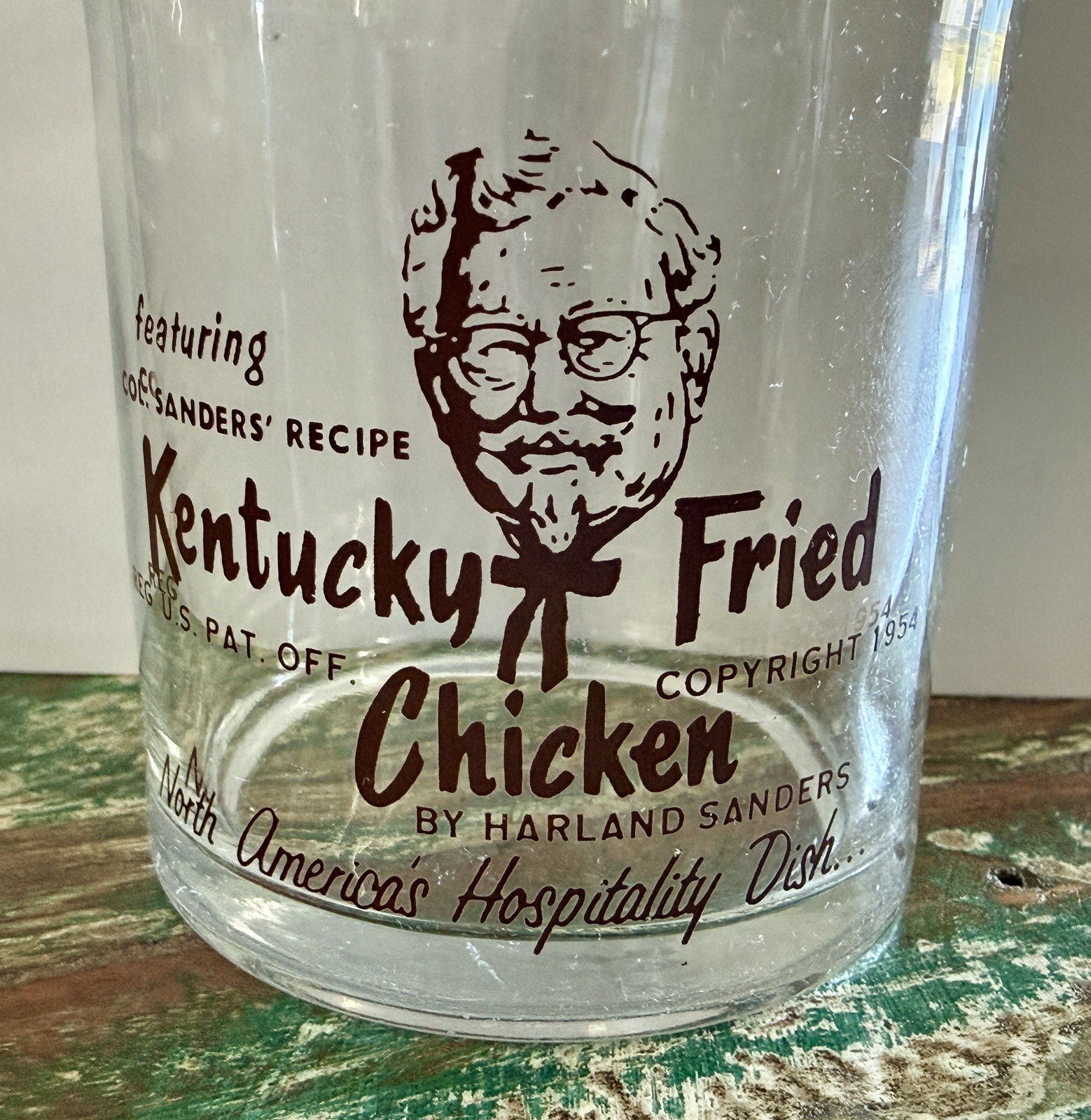Rare 1954 Kentucky Fried Chicken Glass  Colonel Sanders 