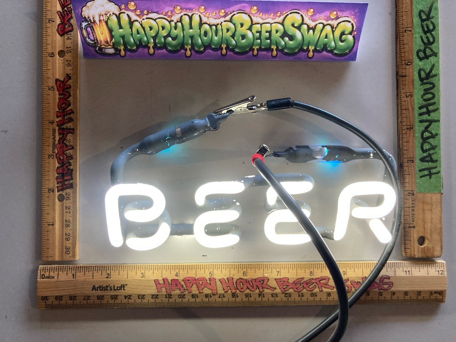 🎉  Vintage BEER Original Sign Replacement Part ONLY Bar Light HAPPY HOUR OEM