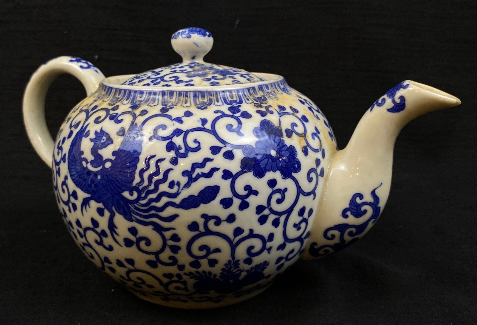 VTG Japanese Phoenix Bird/Turkey Pattern Teapot with Lid Porcelain