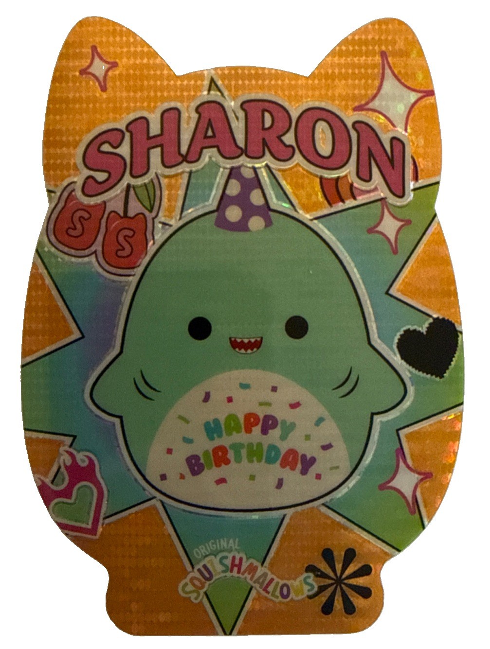 2025 Panini Prizm Squishmallows Sharon Orange#7 Foliage Die-Cut Birthday 027/215