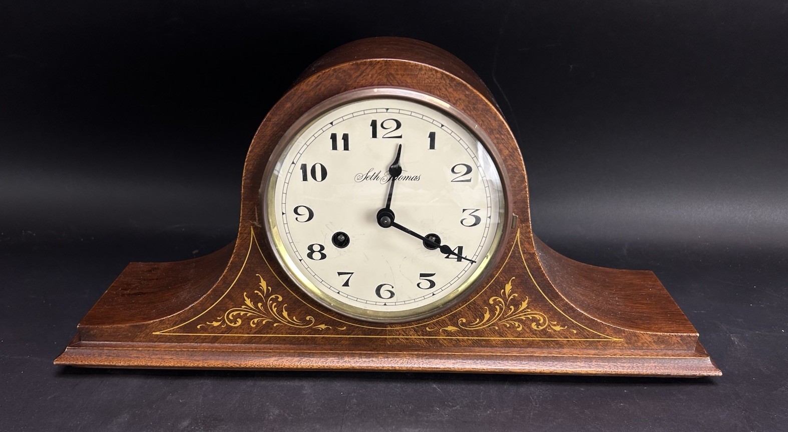 Vintage Seth Thomas Inlaid Mantle Clock Model A 208-015