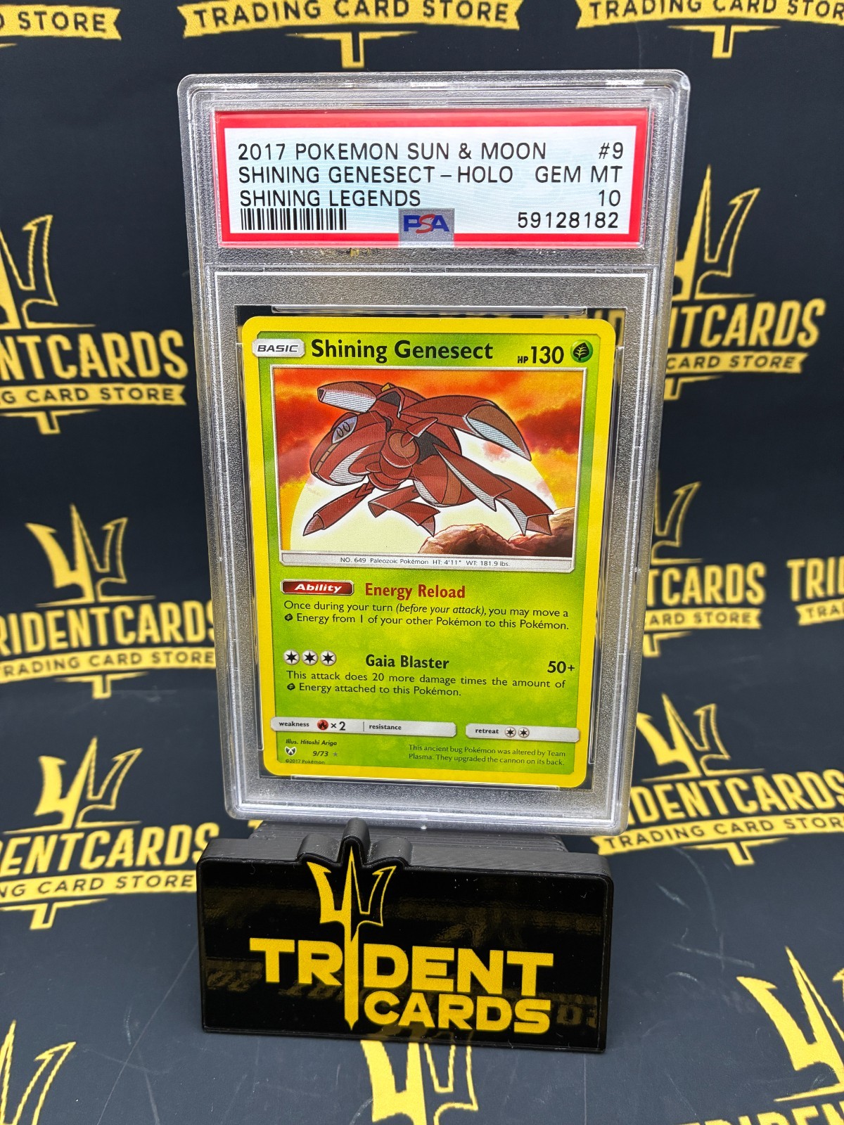 2017 POKEMON SUN & MOON SHINING LEGENDS #9 SHINING GENESECT-HOLO PSA 10