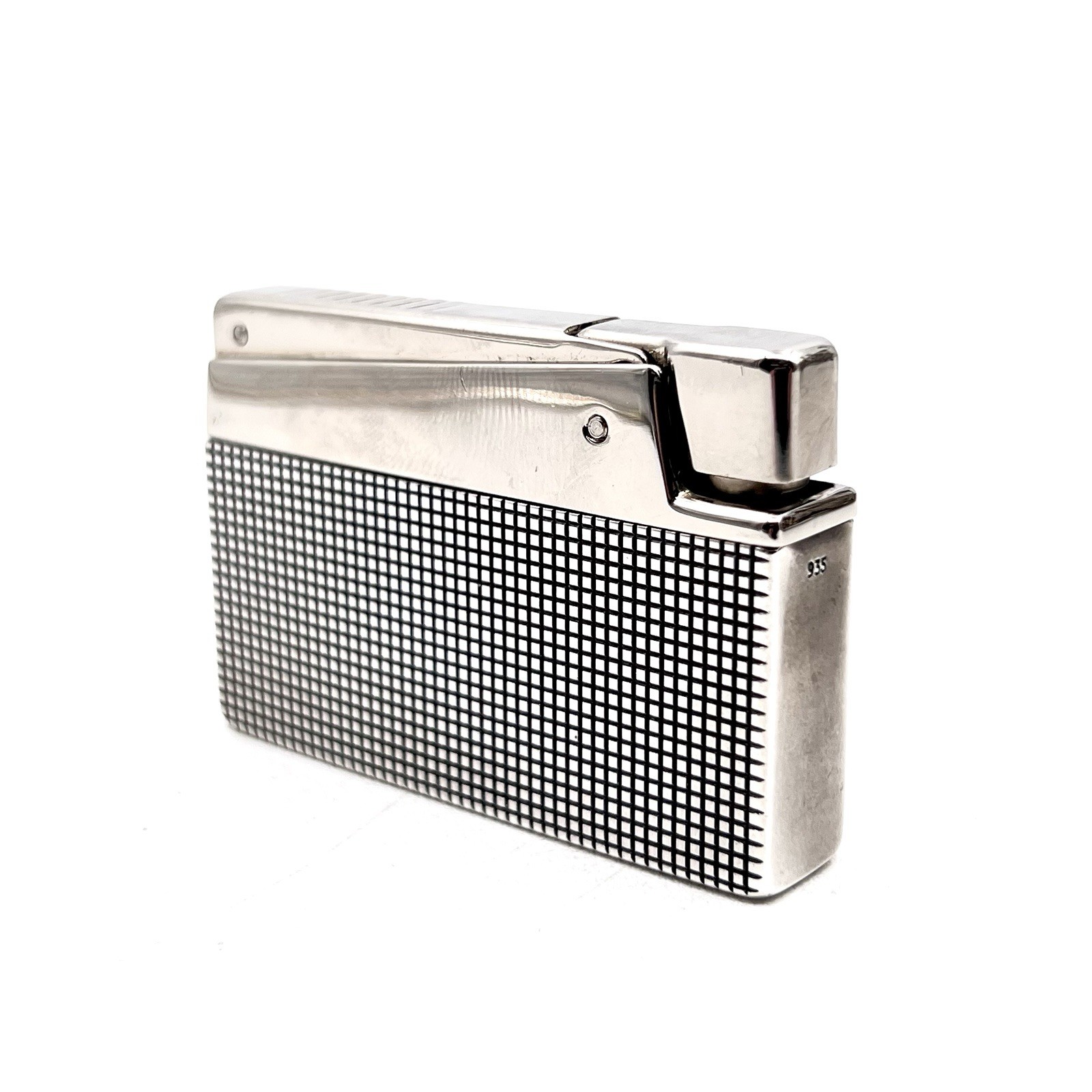 RARE Vintage Parker 75 Cisele Grid Pattern Lighter in 935 Over-Sterling Silver