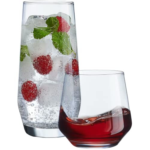 Le'raze GL 949 Set of 8 (4 Tall & 4 Short Dof) Drinking Glassware Set (New)
