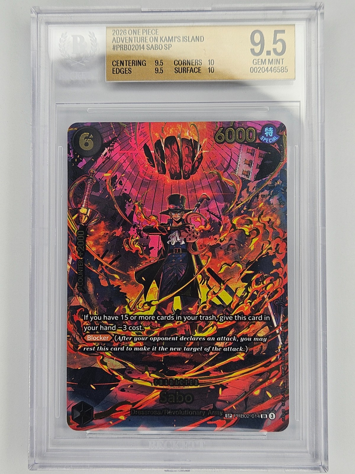 2026 One Piece OP15 PRB02-014 Sabo SP BGS 9.5