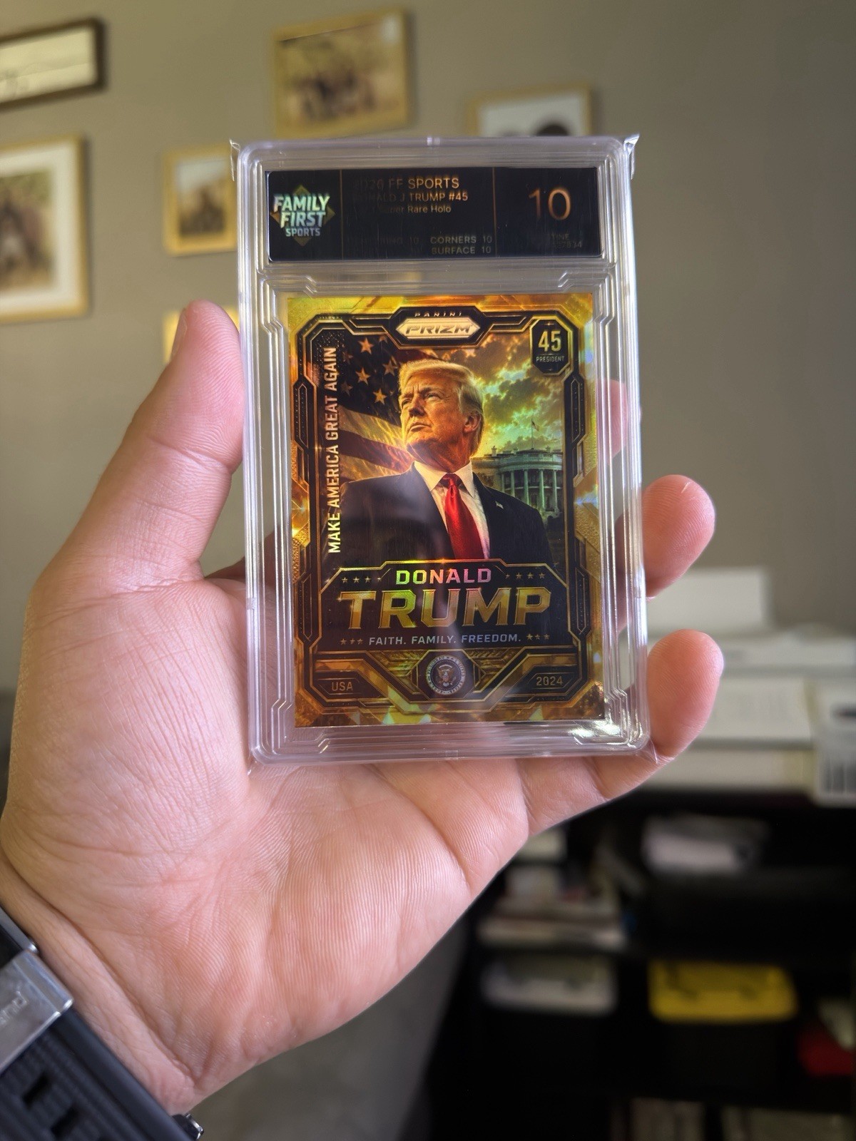 Donald Trump #45 Super Rare Holo 45/45  (CUSTOM HANDMADE NON PRODUCTION CARD)