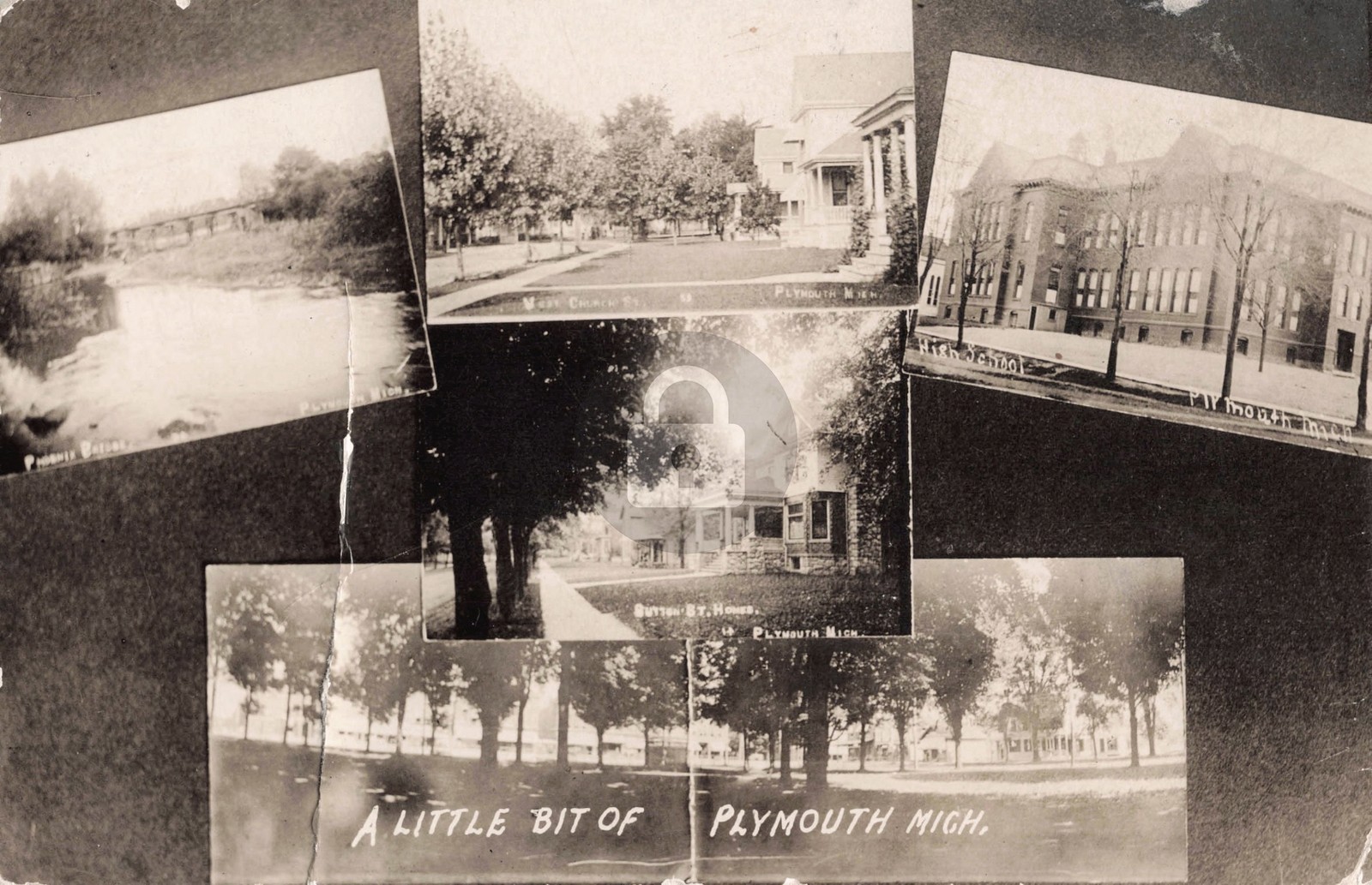 Street View A Little Bit of Plymouth MI Michigan RPPC Photo Postcard COPY