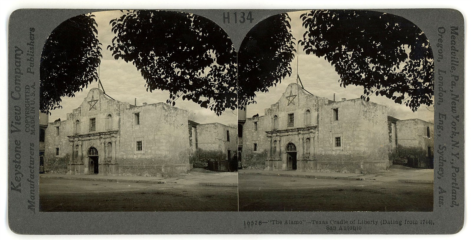 TEXAS STEREOVIEW - San Antonio - The Alamo - Keystone \