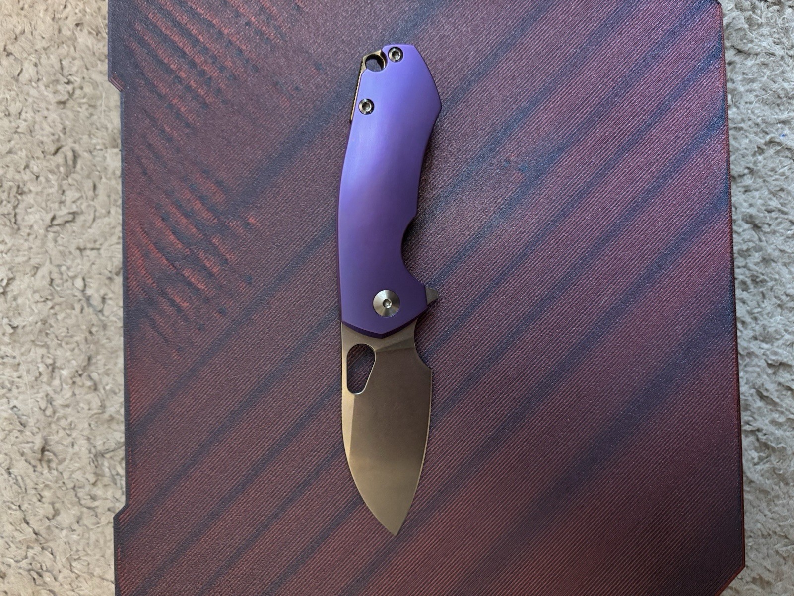 GiantMouse Ace Riv Titanium Purple Ano w/ Stonewash Blade