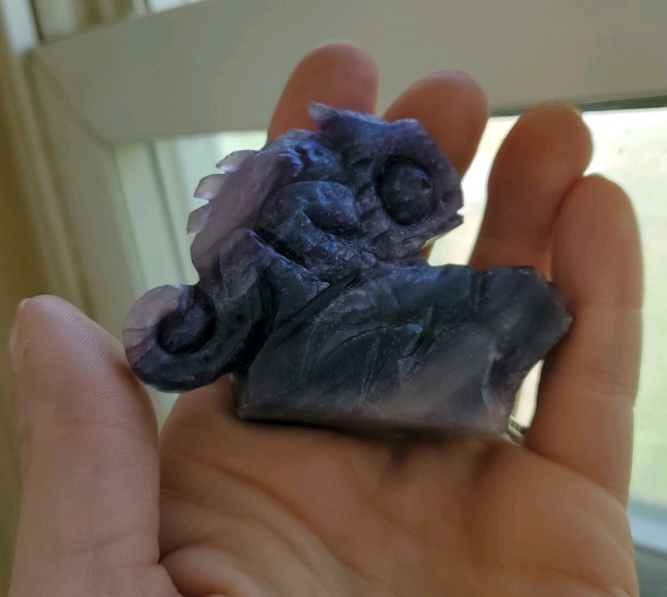 SALECarved Fluorite Chameleon Lizard Crystal Figure