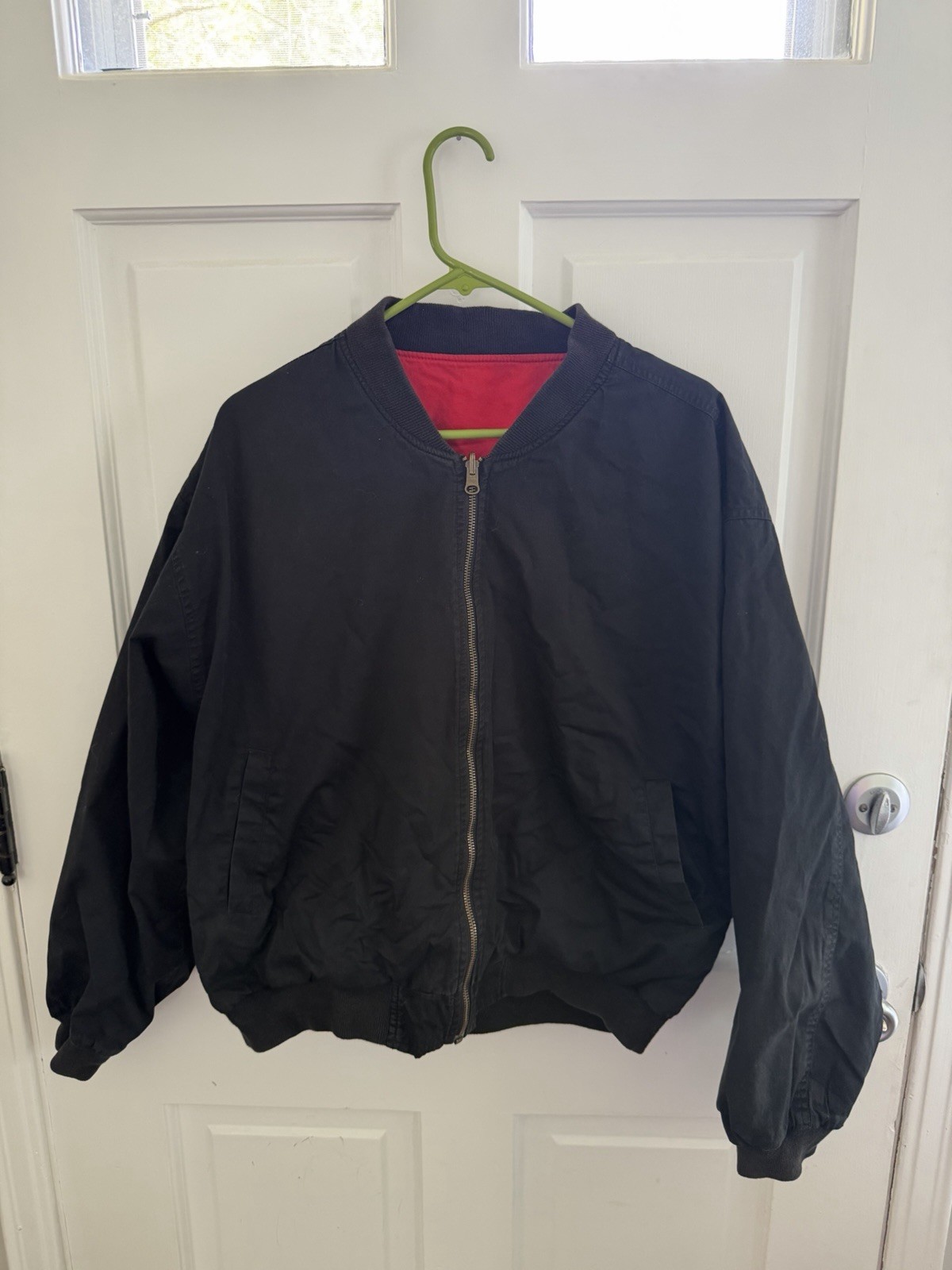 VINTAGE Marlboro Reversible Bomber Jacket Zip Up Black/Red Black Red.