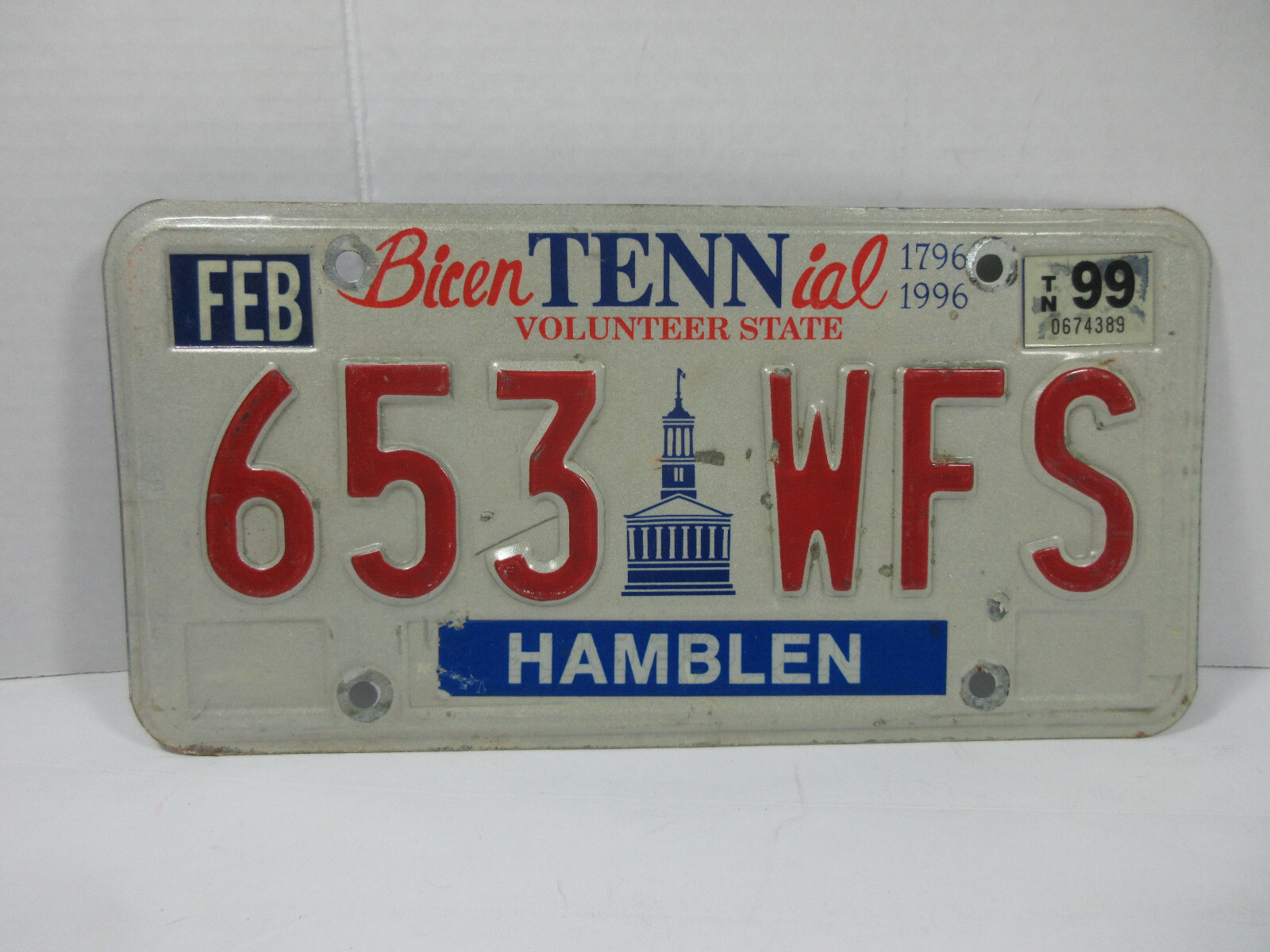 Tennessee Volunteer State Hamblem County auto car tag license plate garage decor