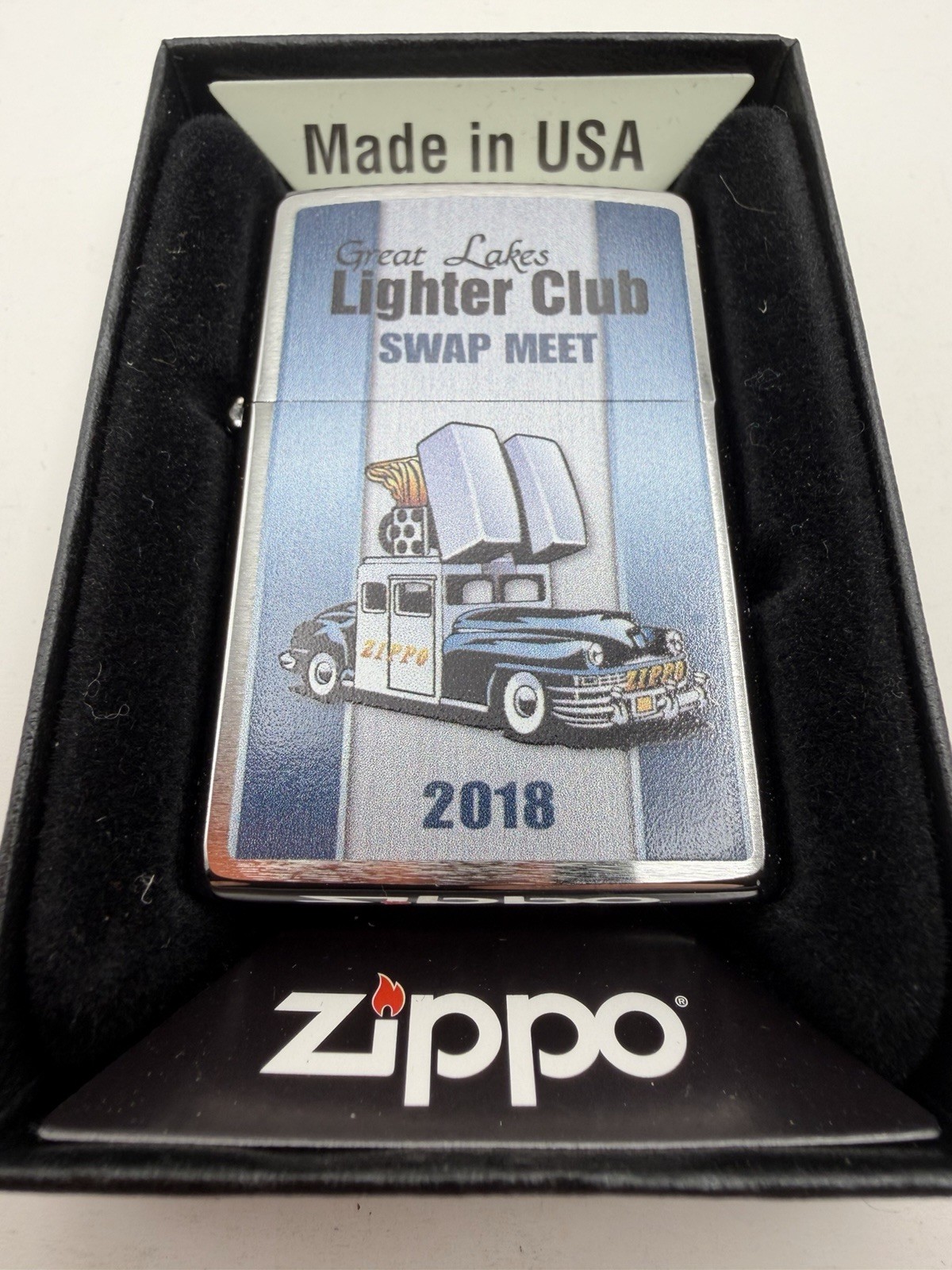 2018 Great Lakes Lighter Club Swap Meet Chrome Zippo Lighter NEW B56