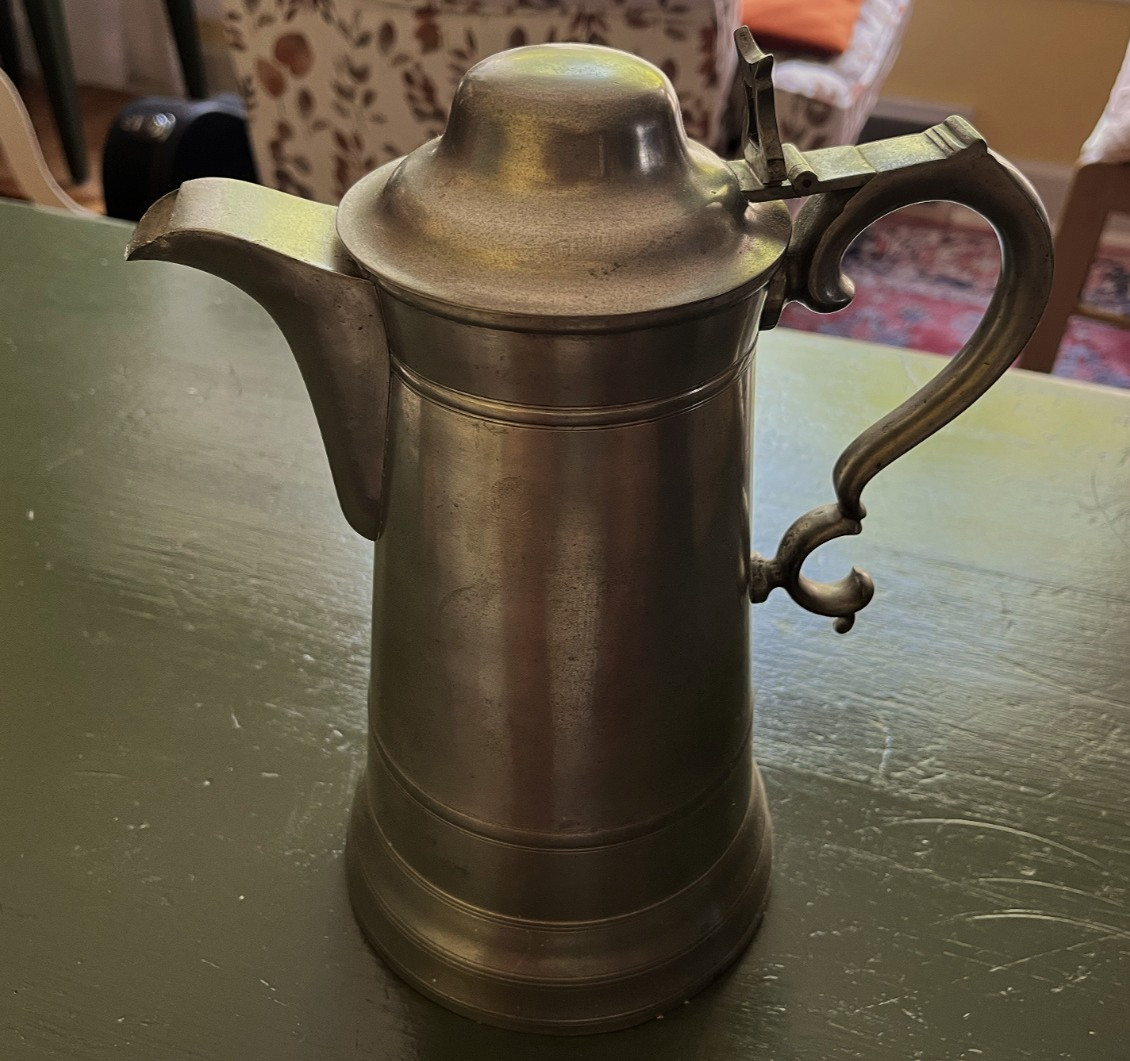 19th Century American Pewter Flagon Church Scarce Form