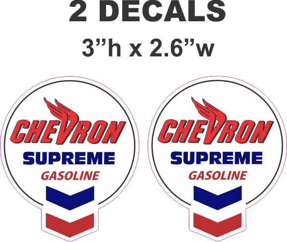  Chevron Supreme Aviation Gasoline Vinyl Decals
