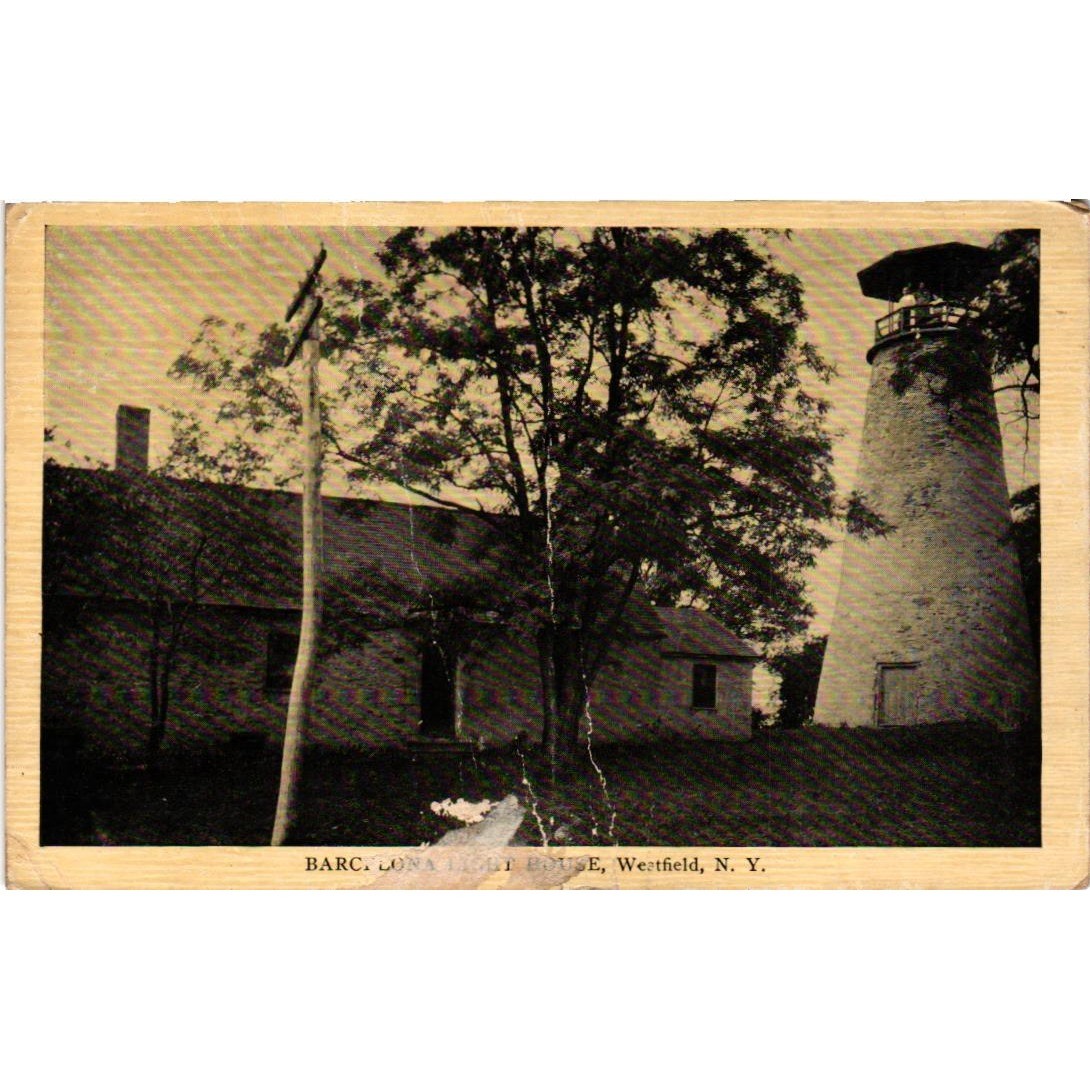 Vintage Barcelona Lighthouse Postcard Westfield NY A. M. Simon Undivided Back