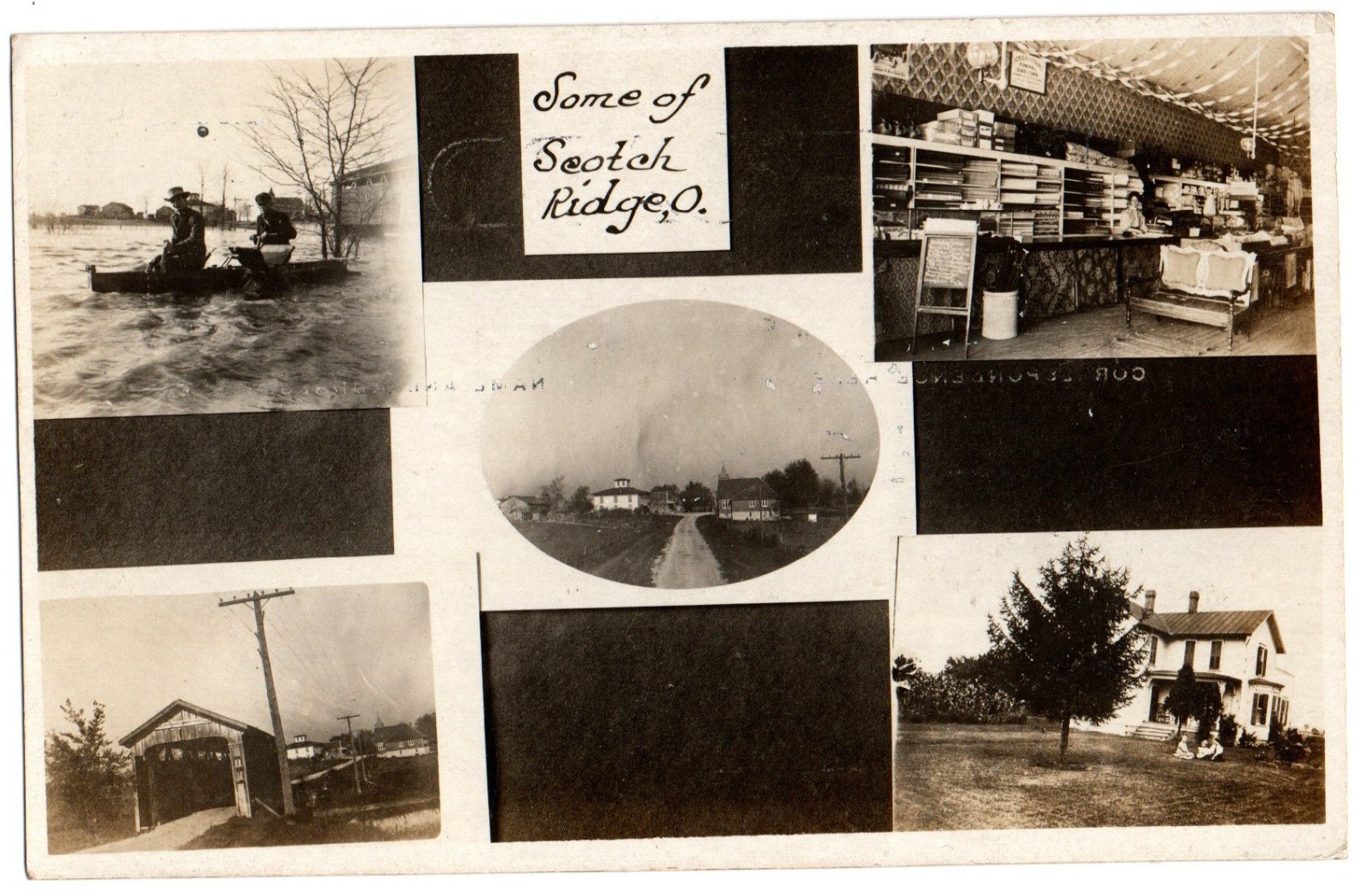 Scotch Ridge, OH DPO Bowling Green, Ohio 1908 RPPC Postcard, 5 Views, Store