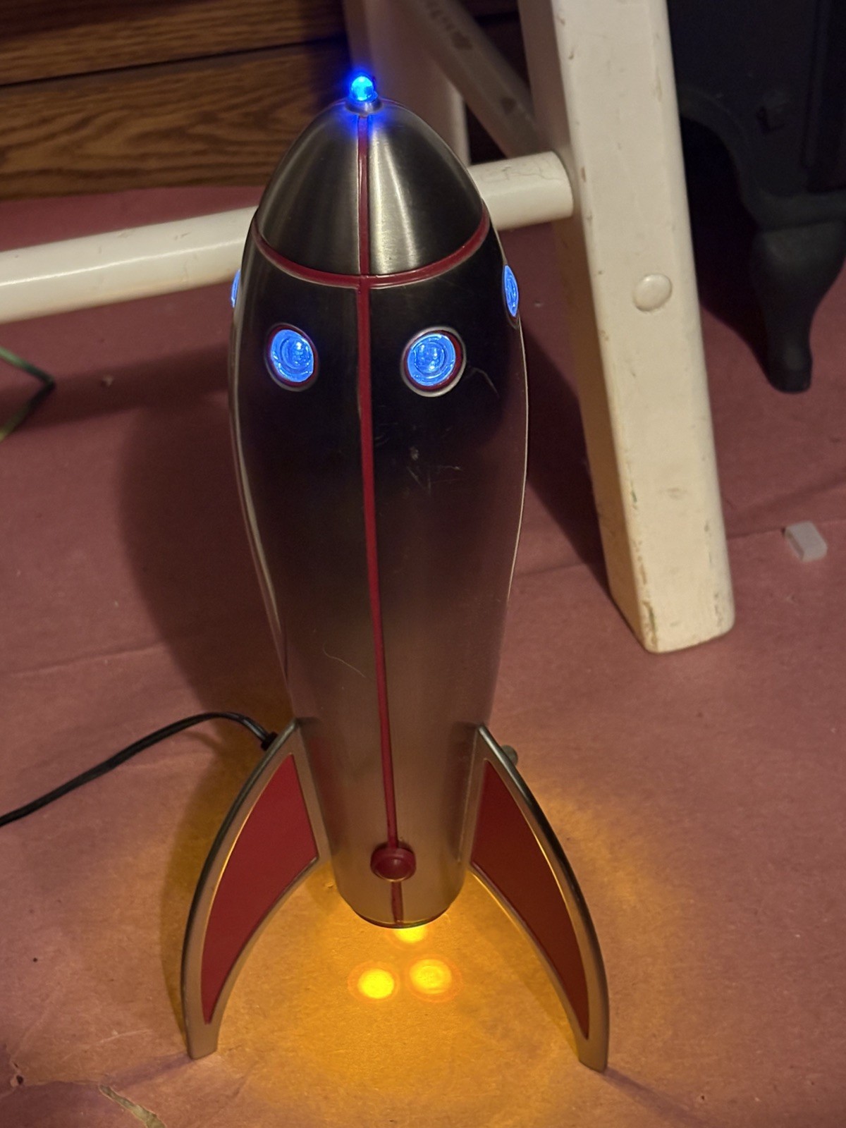 Vintage Rocket Space Ship Lamp Light with Sound Effect Space Age Atomic Retro