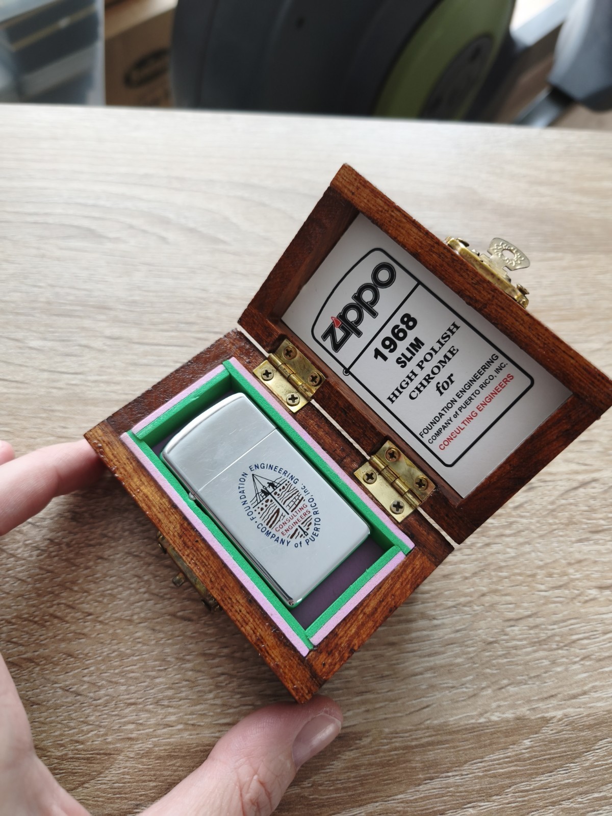 Zippo Vintage Slim 1968 Engineering Foundation Enginering