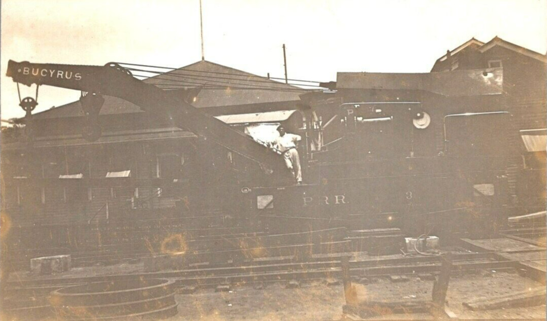 RPPC  PRR  Pennsylvania Railroad   Bucyrus Crane   Real Photo  Postcard  c1910