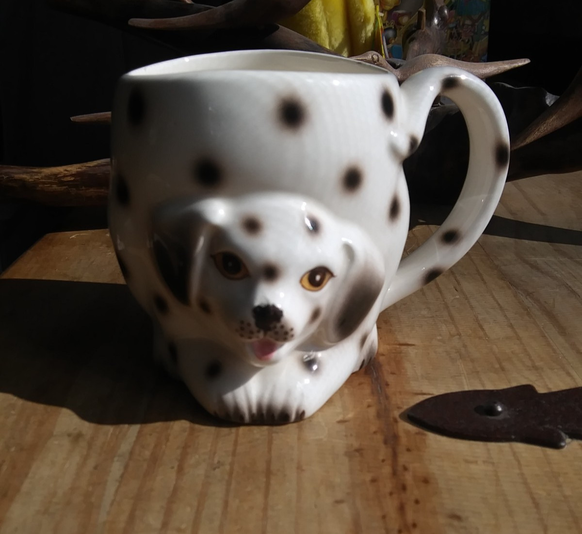 Vintage tTakahashi 3D Dalmation Mug Art Coffee Cup Hand Painted San Francisco