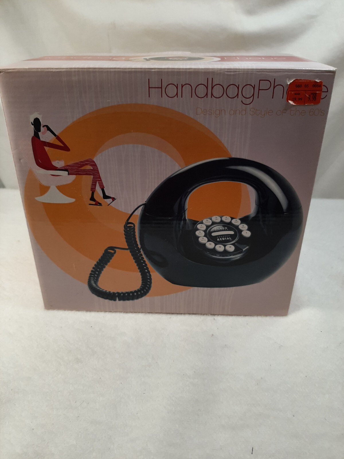 Polyconcept USA Handbag Phone Black Push Button Dial Retro New In Box