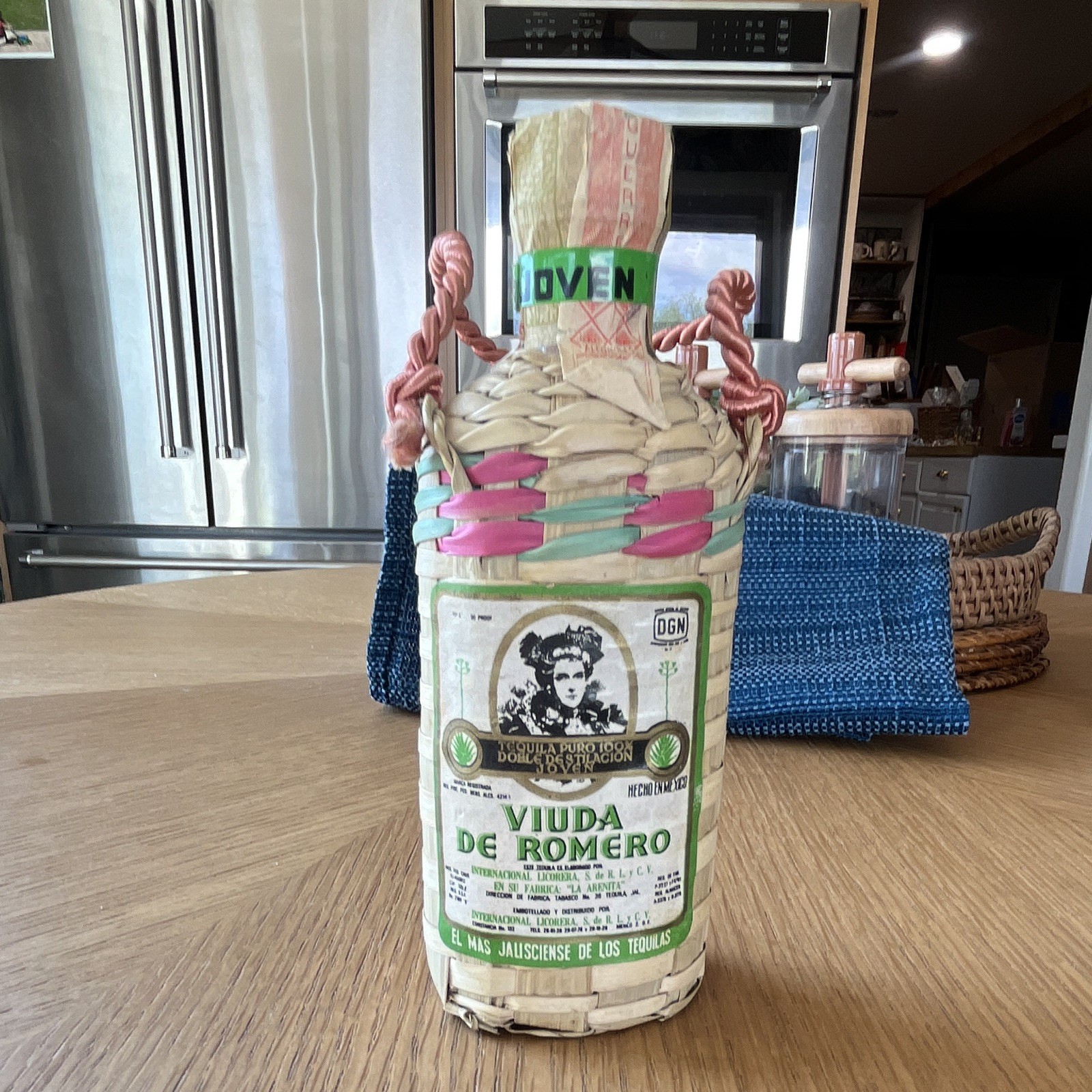 Vintage 60’s-70’s 1/4 Liter Bottle Of Viuda De Romero Tequila Souvenir Size