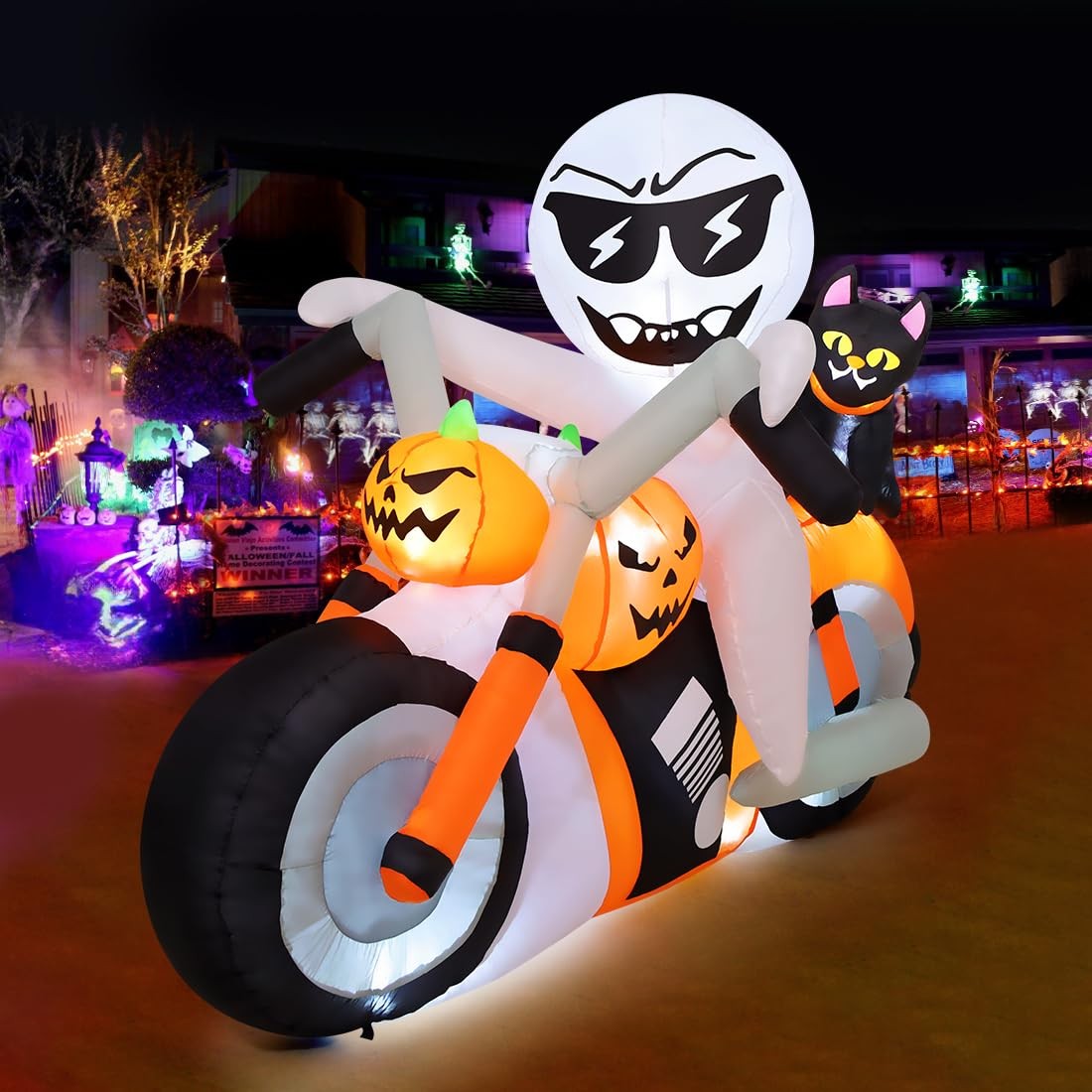 COMIN 6 FT Halloween Inflatable Ghost with Built-in LEDs Outdoor Lawn Decor