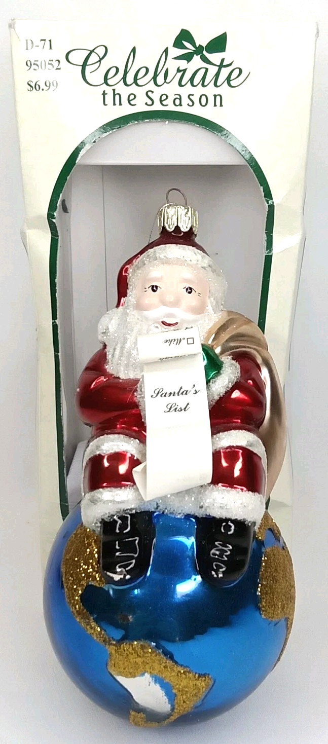 Vintage Celebrate The Season Santa's Best Christmas Ornament With Original Box