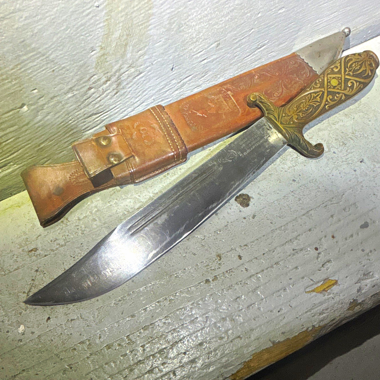 Collins Hartford Legitimus no 17 ( no 18 ) Bowie knife & no 10 sheath