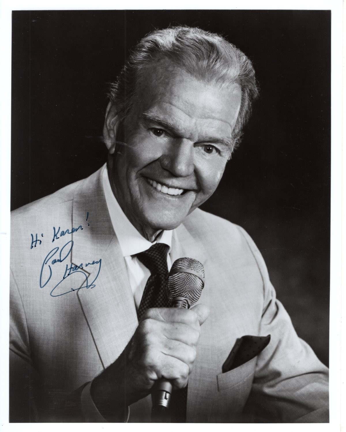 PAUL HARVEY Autographed Signed 8x10 Publicity Photograph - To Karen