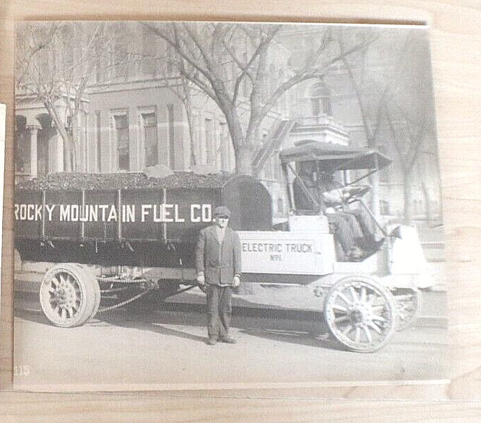 1910s electric truck rocky mountain fuel co. photo vintage