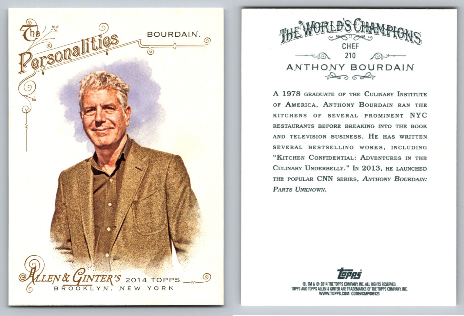 Anthony Bourdain 2014 Allen & Ginter 210 - CNN / Parts Unknown / No Reservations