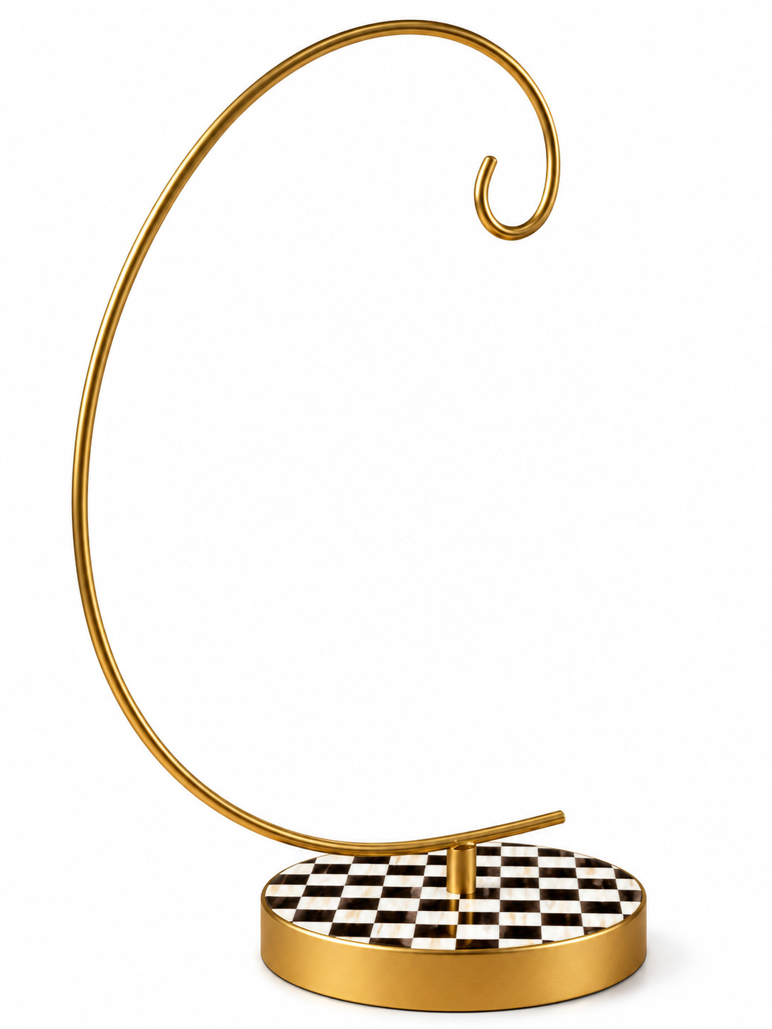MacKenzie-Childs Classic Courtly Check Ornament Display Stand Gold New in Box