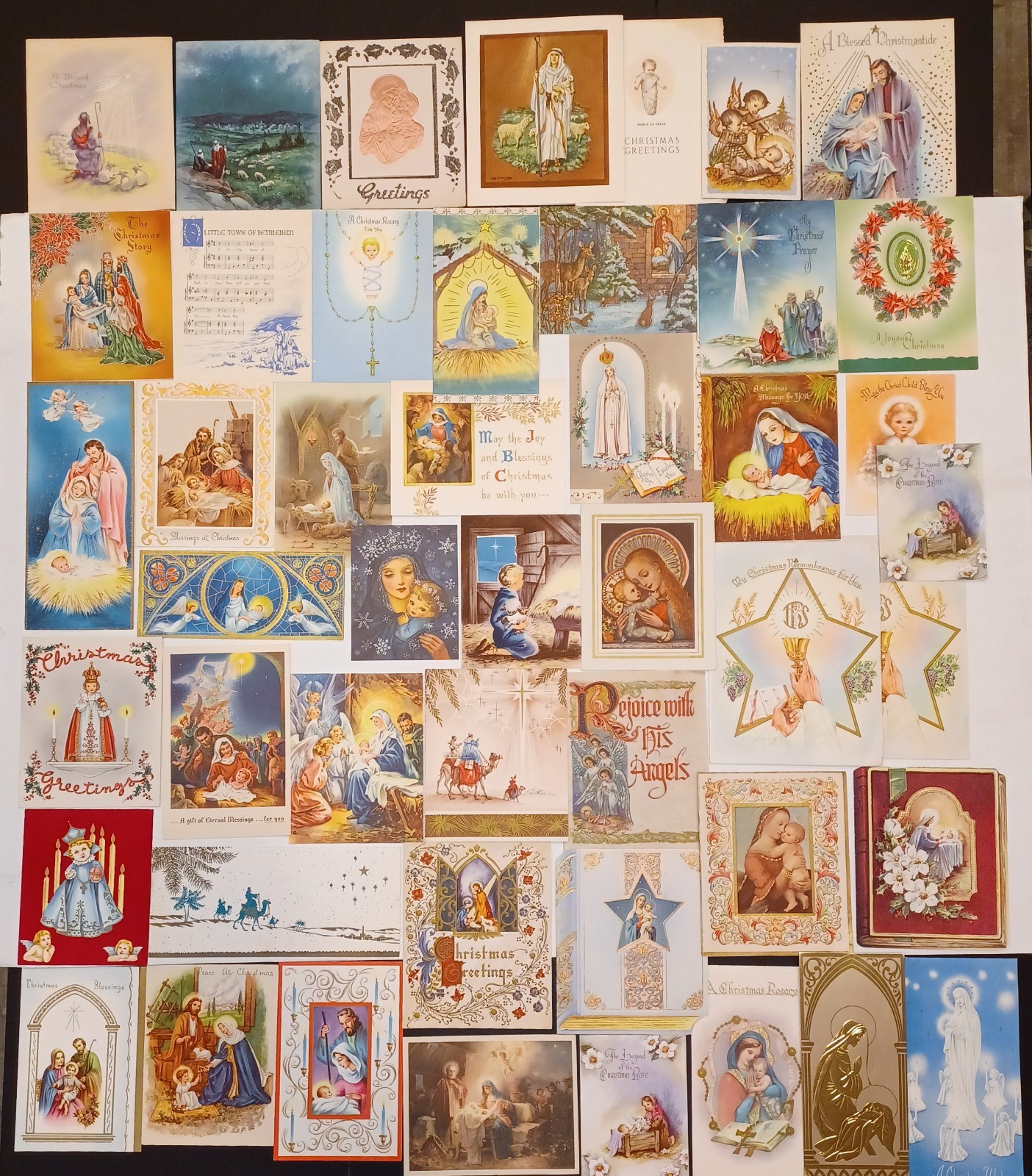 47 Vtg 1950s Christmas Cards: Nativities, Wise Men