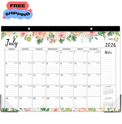 2026-2027 Desk Calendar - Jul 2026 - Dec 2027, 18 Months Large Monthly Desk Cale