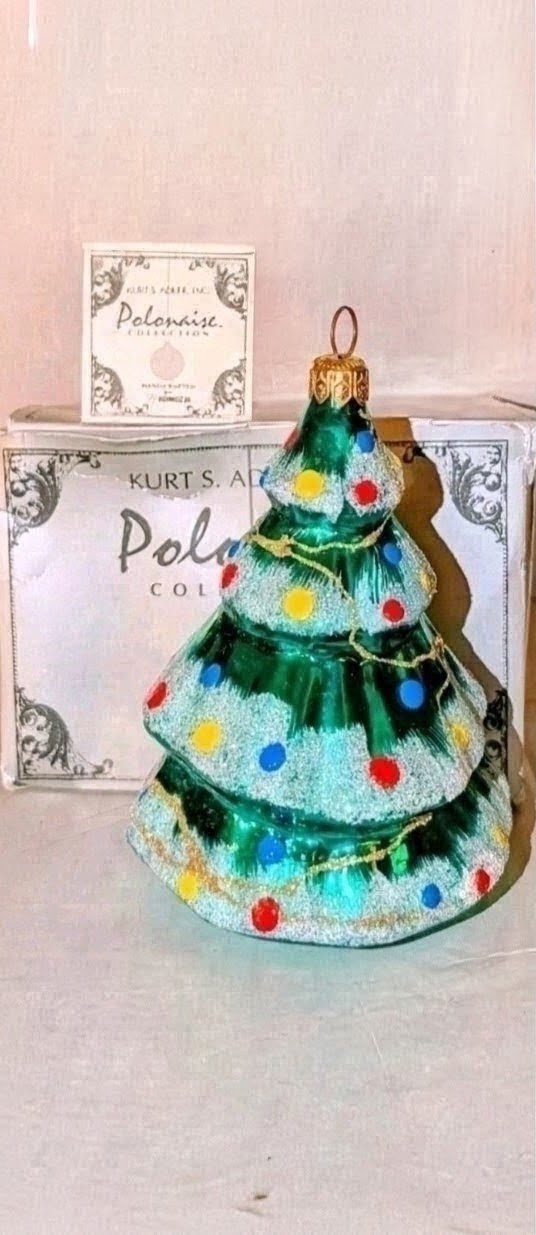 Vtg Polonaise Kurt Adler Ornament Traditional Xmas Tree Poland Glass w/Box & Tag