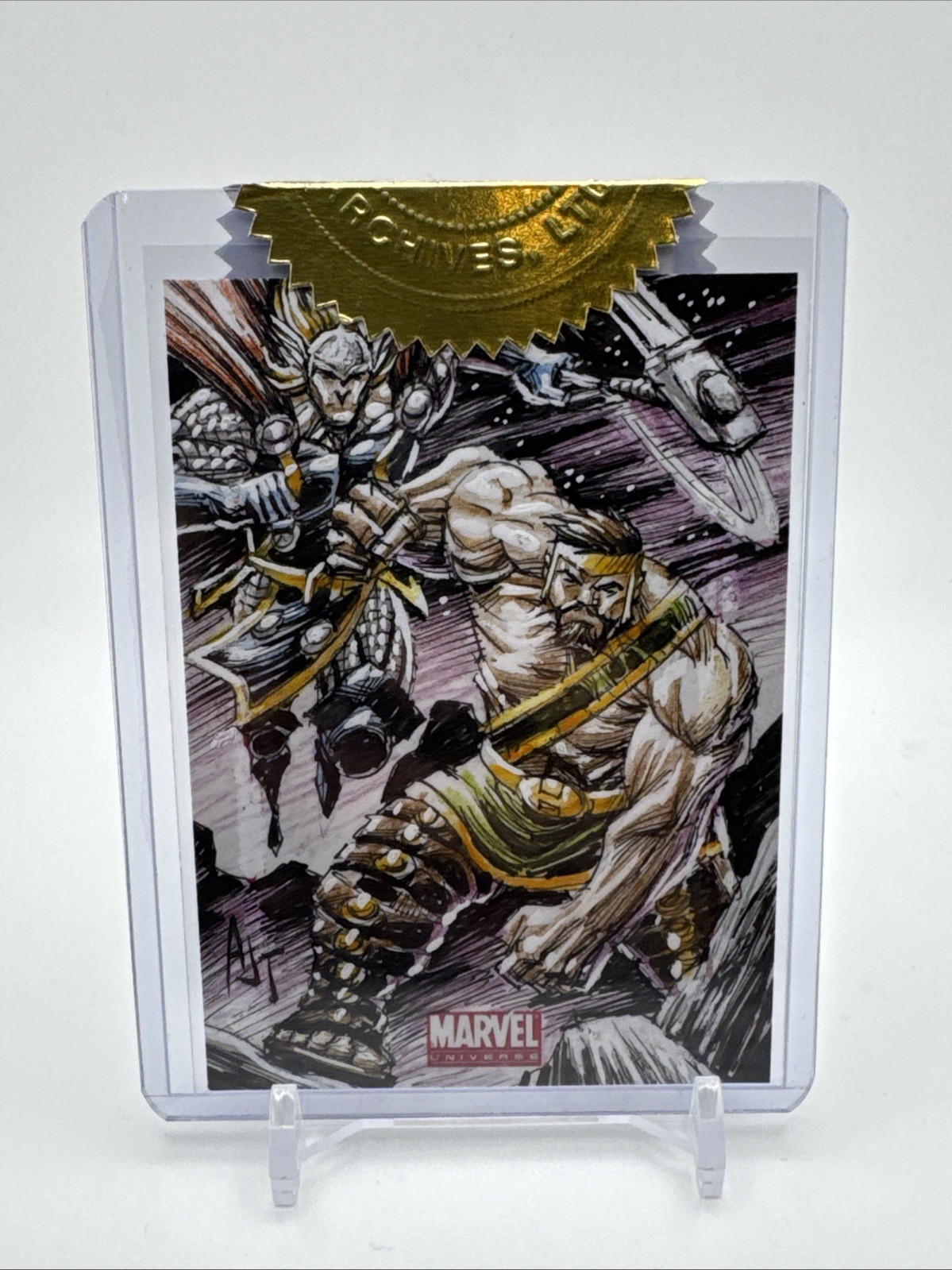 2012 Marvel Rittenhouse Auth Archives Sketch Card, Thor & Hercules -Anthony Tan