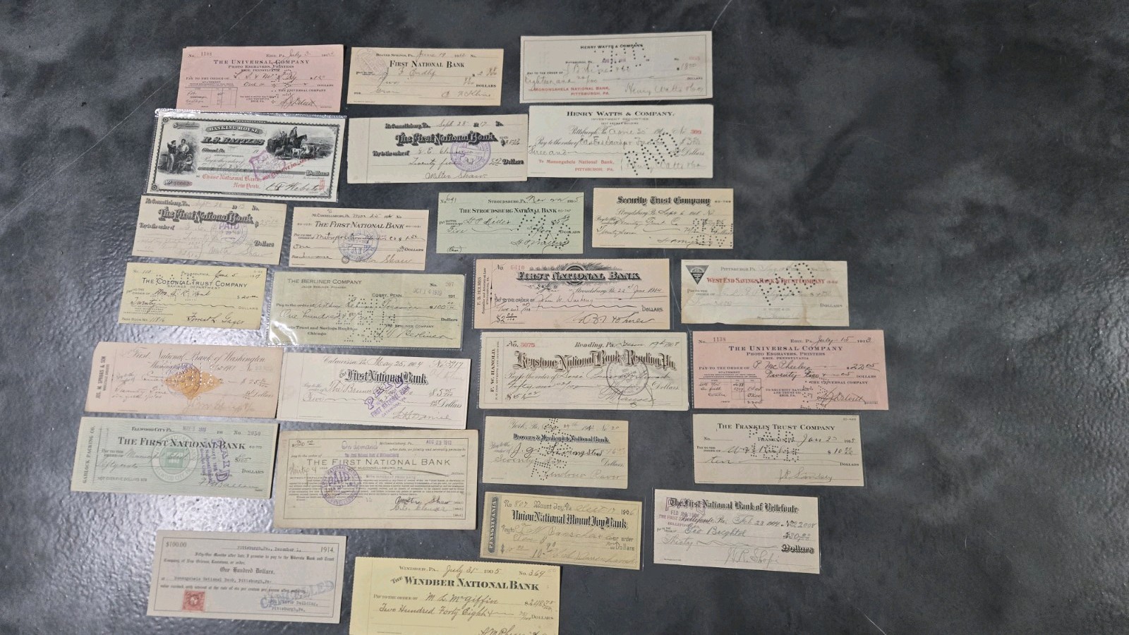 (26) Returned Checks  Pennsylvania (Early 1900\'s)
