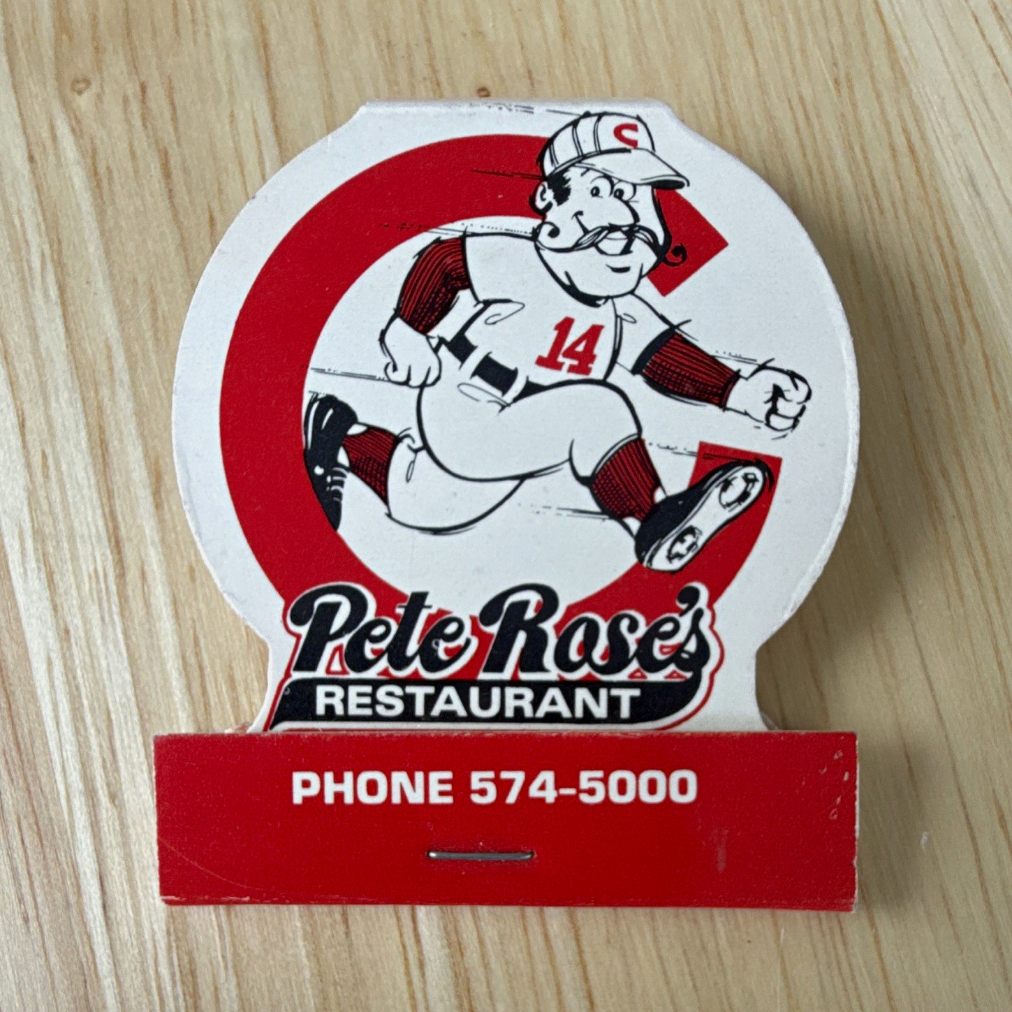 Vintage 1970s Pete Rose’s Restaurant Matchbook Unstruck Die Cut Cincinnati Reds