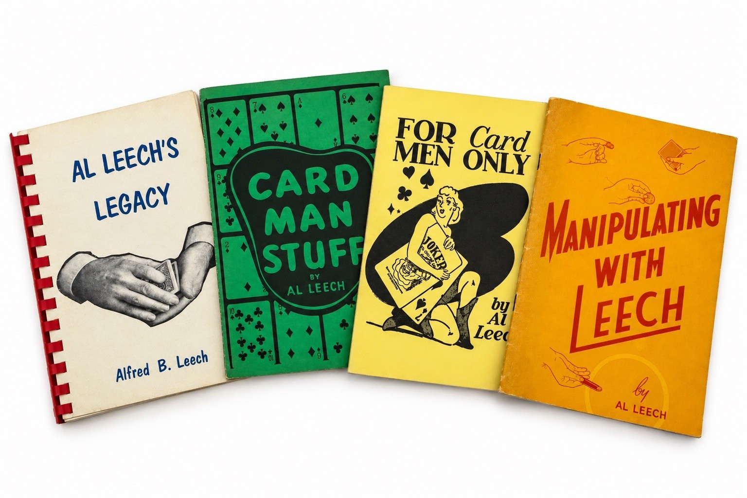Vintage Al Leech Card Magic Books Lot of 4 Sleight of Hand Tricks Close Up