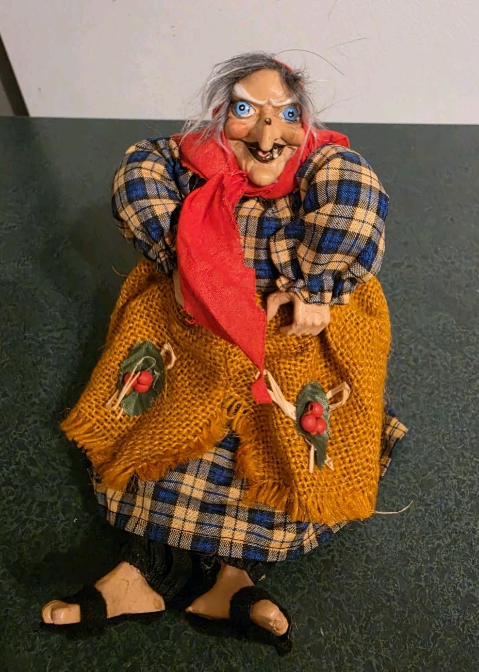 Vintage Good Luck German Kitchen Witch Hanging Halloween Doll 