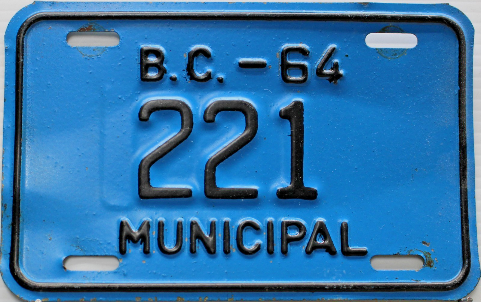 British Columbia License Plate | 1964 Municipal
