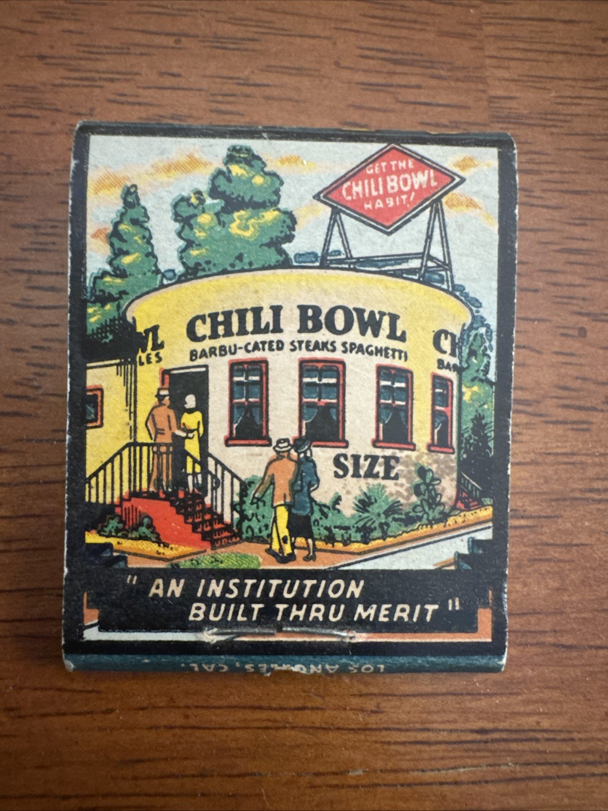 Vintage Chili Bowl Los Angeles Restaurant Matchbook Cover 1930-1950s? Rare