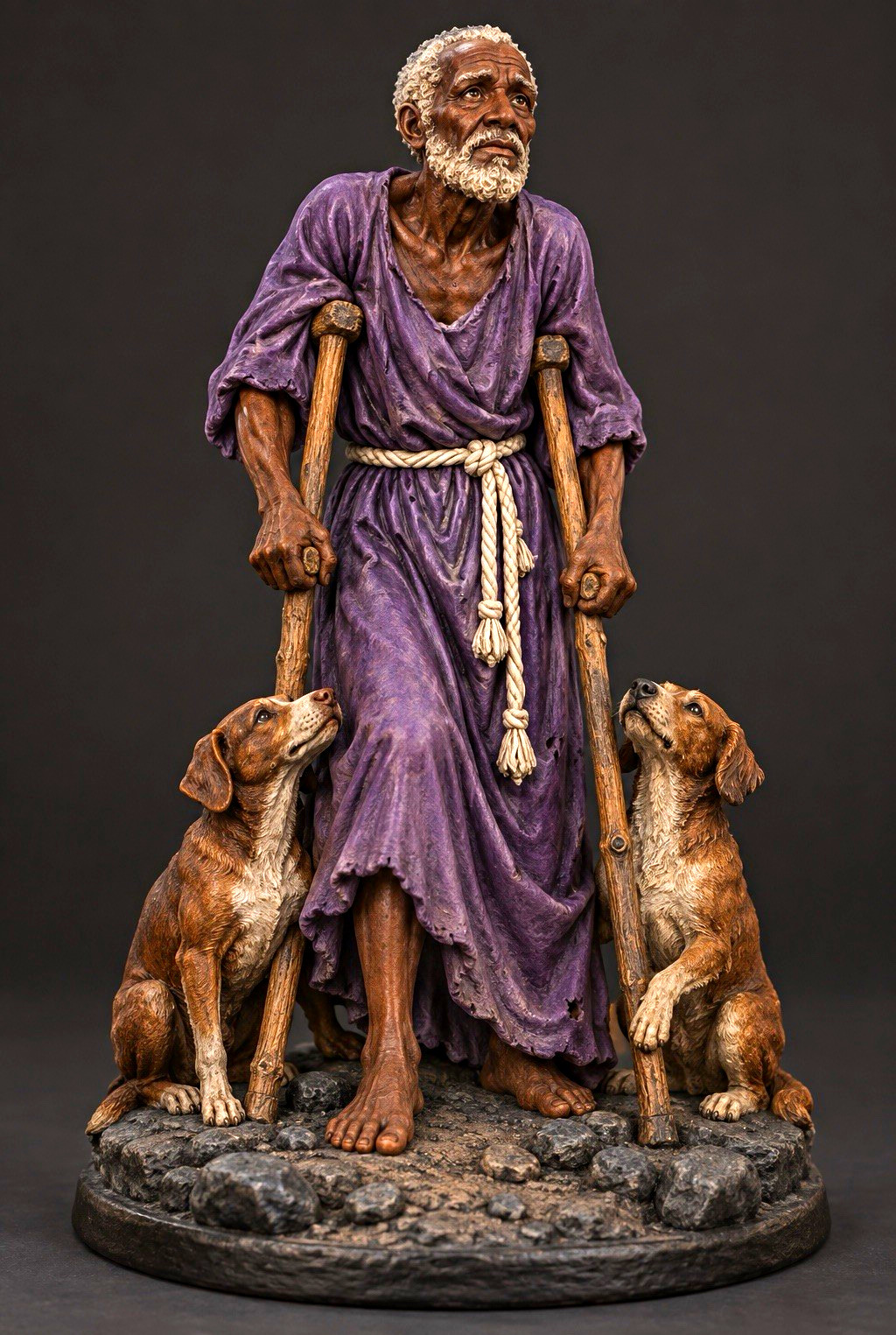 San Lázaro 10 Inch Filament 3D Printed Statue | Dogs & Crutches
