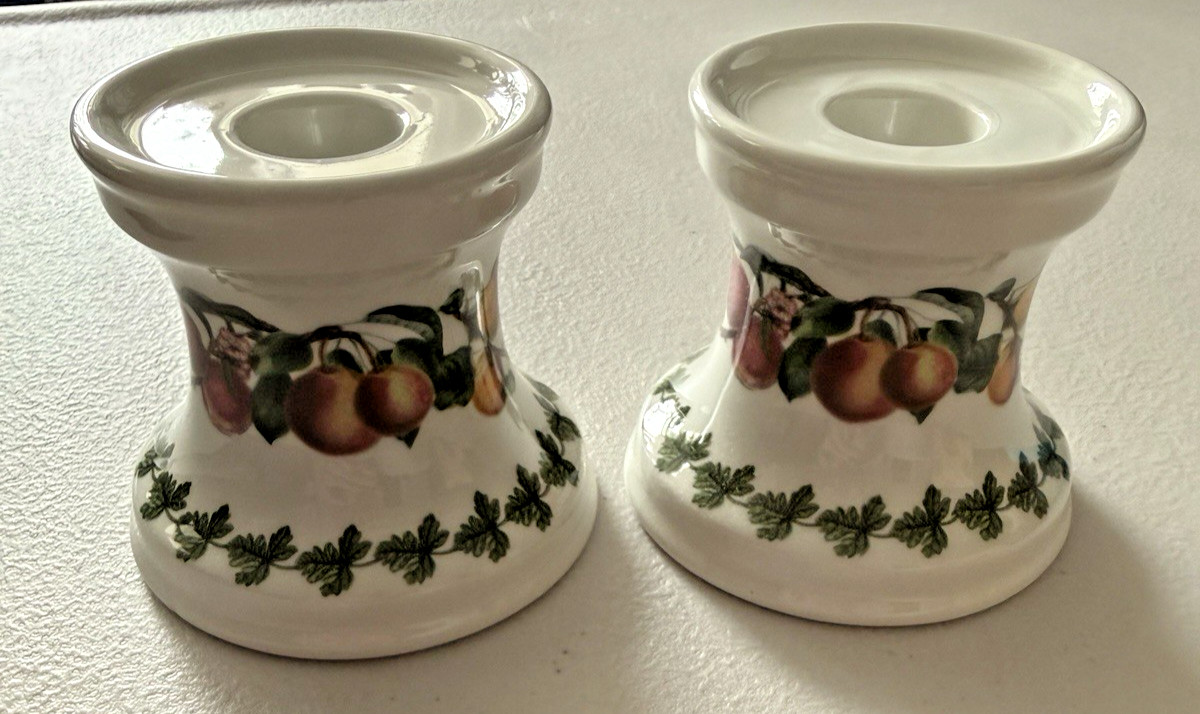 Portmeirion POMONA Two Candlesticks Holders NIB