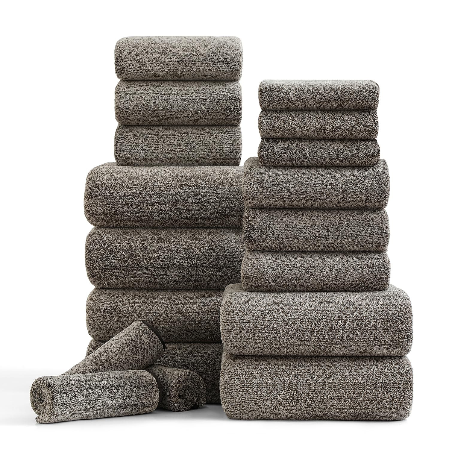 Ycosy 18 Piece Bath Towels Set100 Microfiber Family Bathroom Towel Hanging