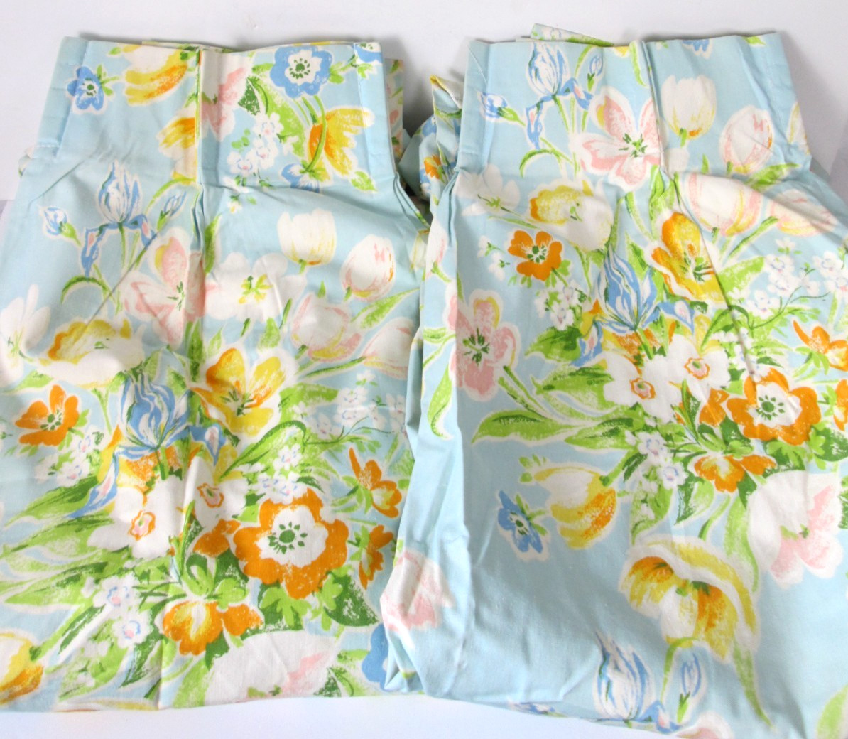 Vintage JC Penney Fashion Manor 2 Floral Pinch Pleat Curtains 78