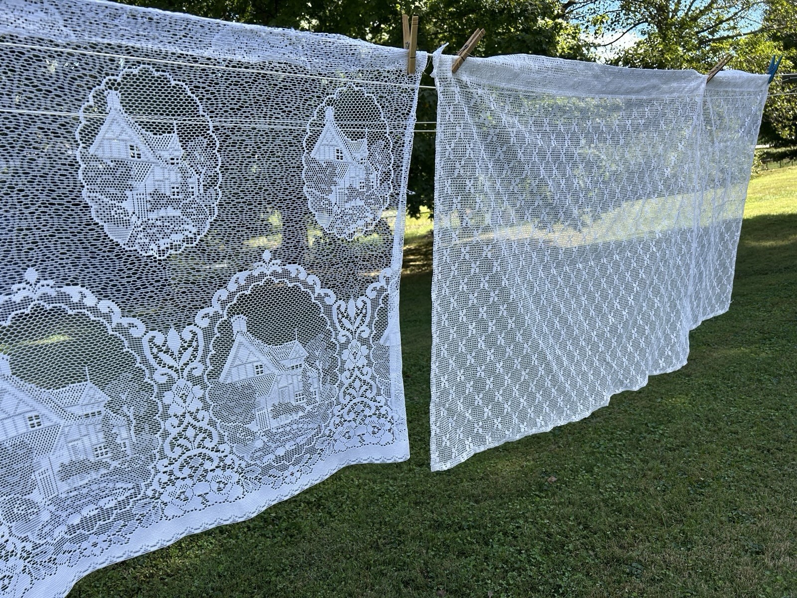 VTG Irish Lace Window Curtains 3 PIECE LOT AS IS SEE DESCRIPTION FOR SIZES